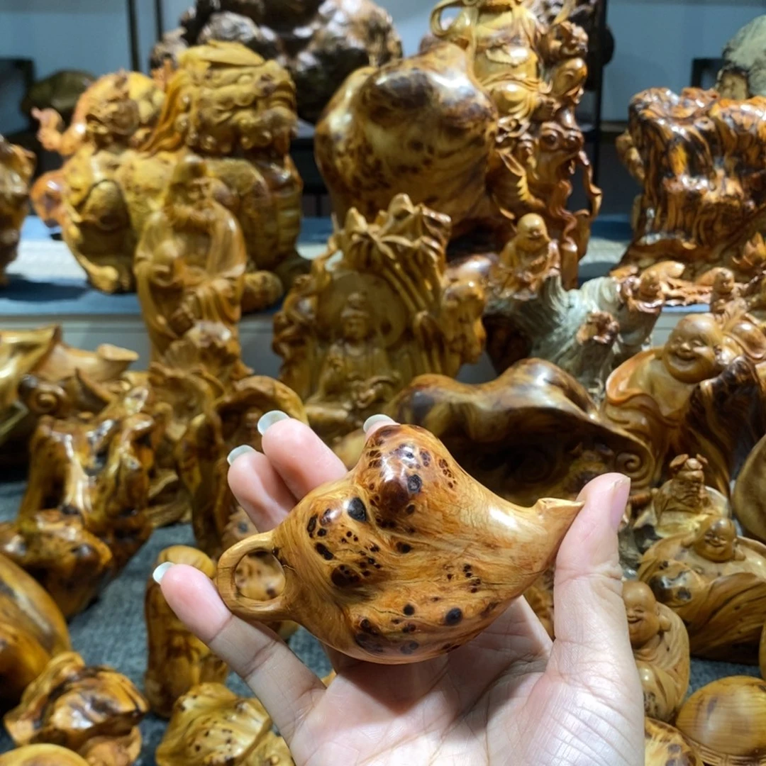 木崖柏工艺品把壶