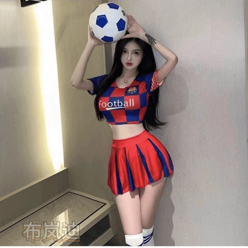 睡裙女装显瘦网红蓝色时尚性感韩版百褶白色高腰短款修身印花撞色