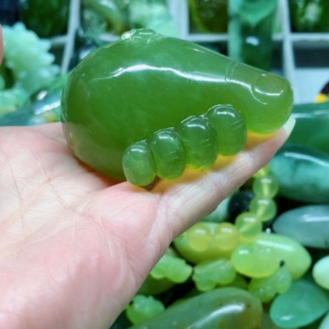 蛇纹石玉未镶嵌手把件