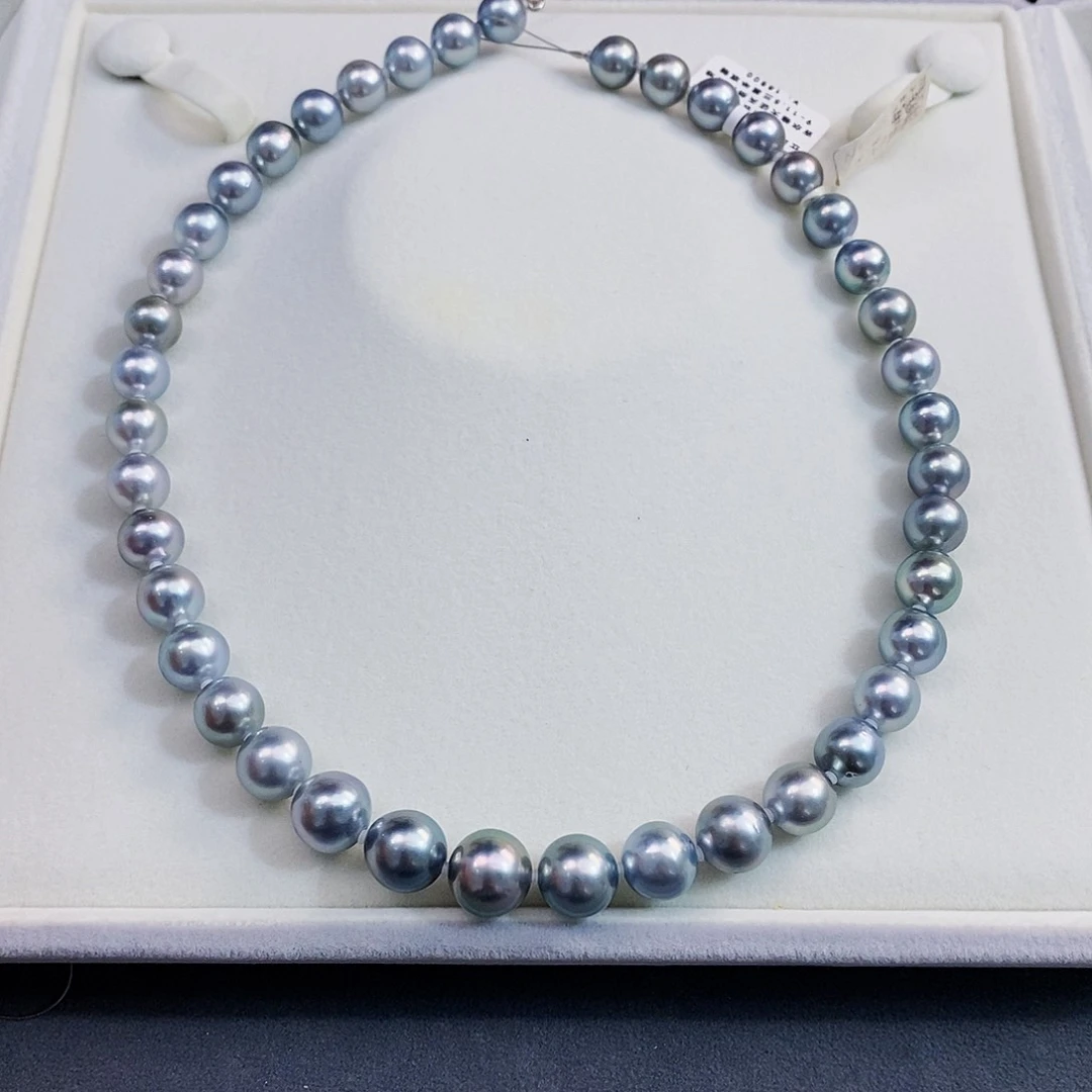 未镶嵌稀有色大溪地孔雀蓝极光炫彩9-11.5海水珍珠
