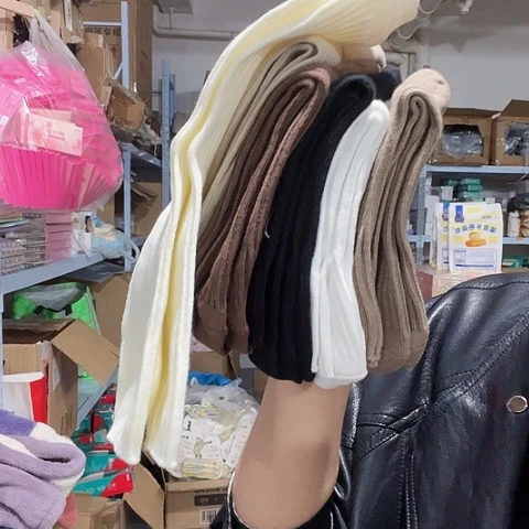 到手六双袜子男女同款，双针