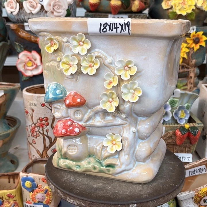 紫砂花盆粗陶材质多肉花盆