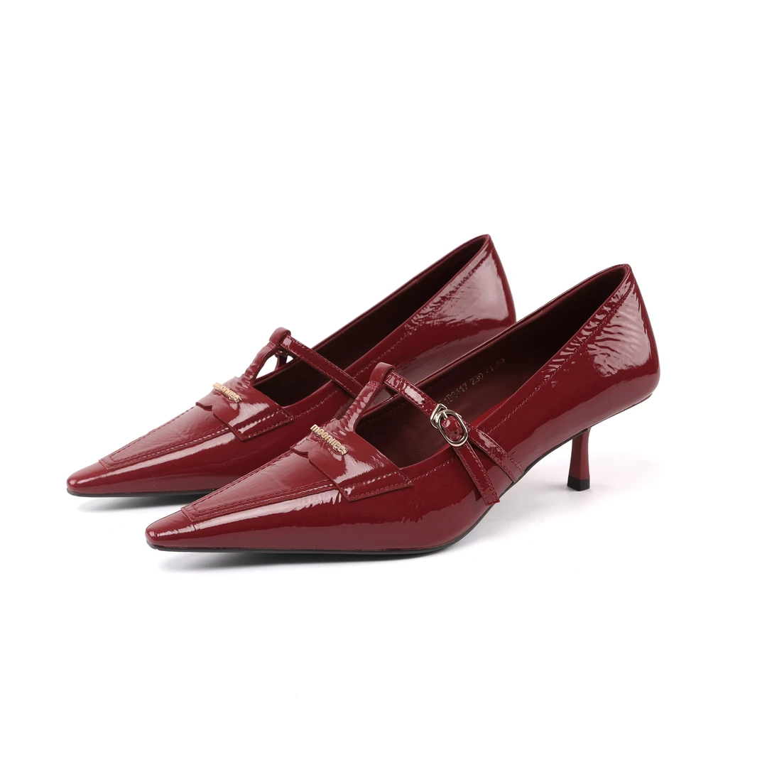 MUSIKA25年春设计师品牌高跟方头单鞋女时装细跟时装高跟单鞋