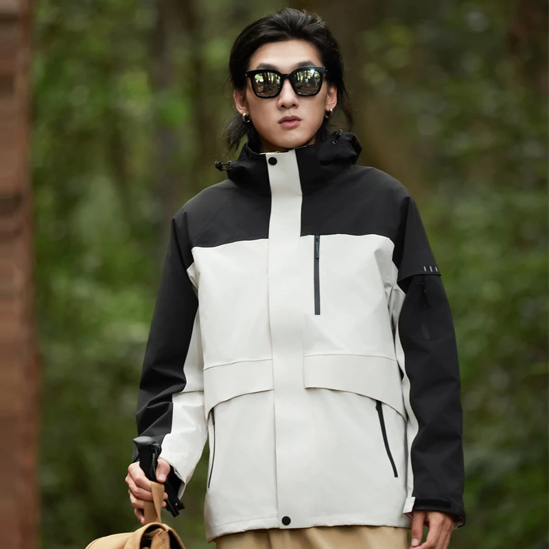 2025高端冲锋衣男女抗病毒防水登山服三合一可拆卸保暖透气滑雪服