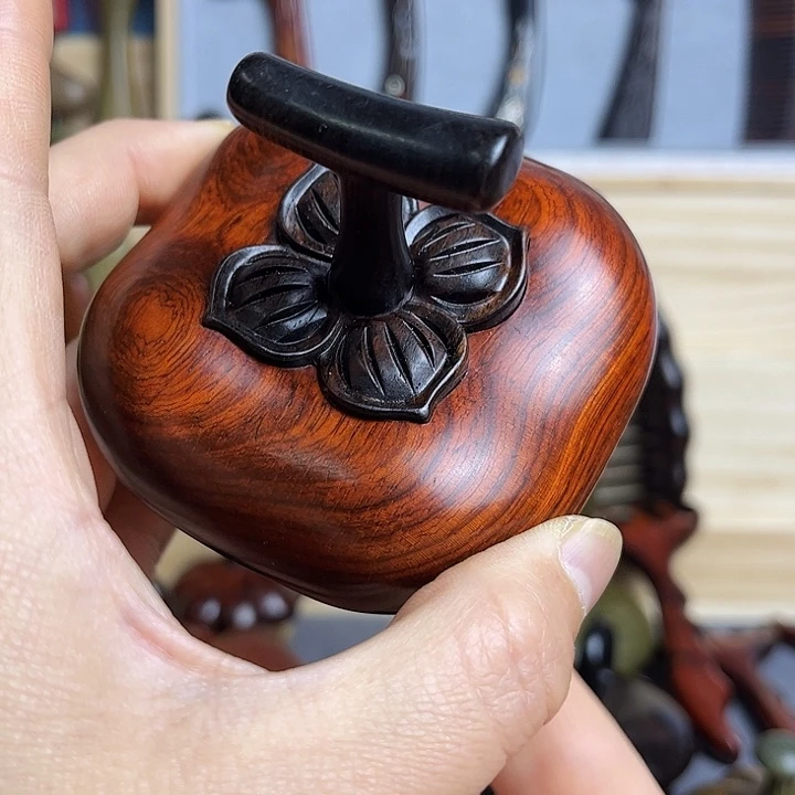 红酸枝木类檀木柿子羊角按摩梳