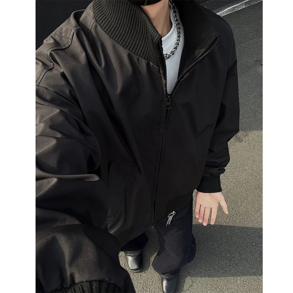 黑色cleanfit短款工装外套男款秋季三防立领冲锋衣美式飞行员夹克