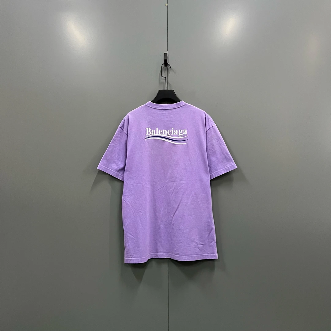 99新 Balenciaga/巴黎世家 h919 紫色可乐短袖 M码 207432