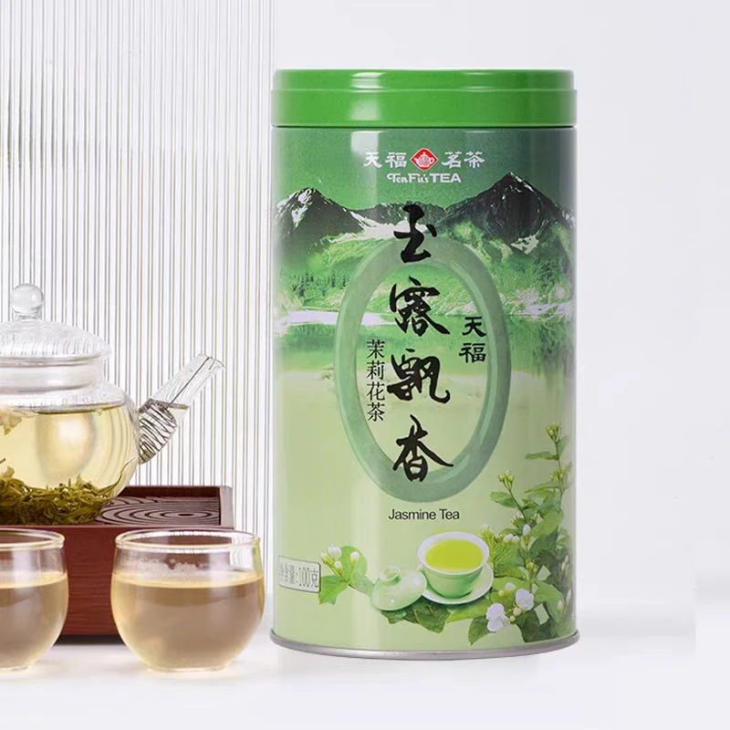 天福茗茶 玉露飘香茉莉花茶浓香型四川花茶散装100g
