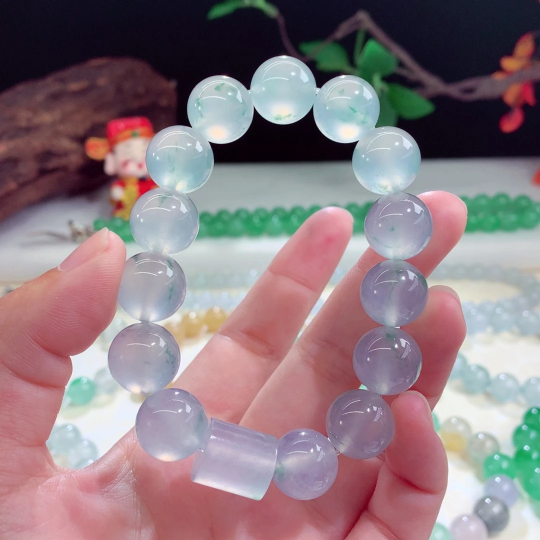 翡翠未镶嵌手链飘花