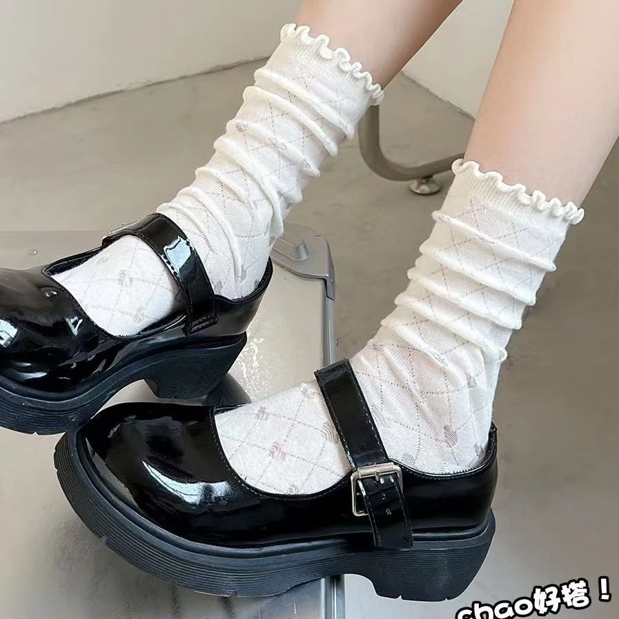 堆堆袜中筒 简约舒适 百搭玛丽珍 小皮鞋棉袜 月子袜男袜秋冬季