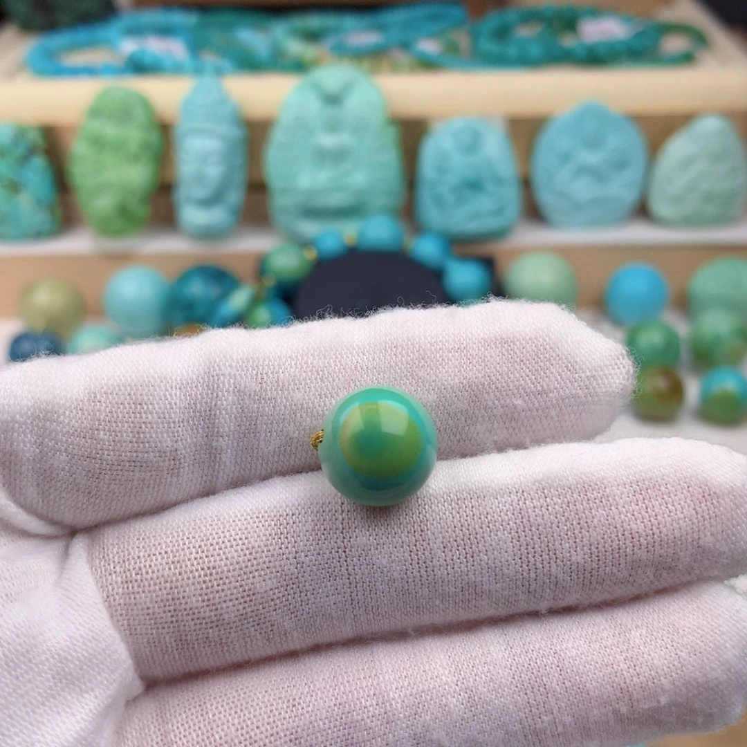 未镶嵌绿松石珠宝奇石12.2mm