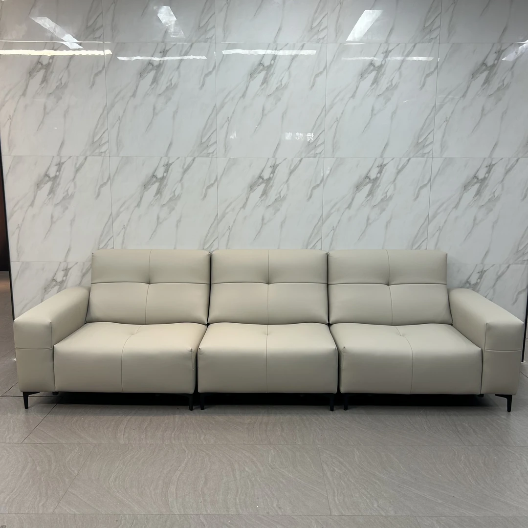 【刘哥甄选】意式真像素皮沙发客厅小户型直排四人位皮艺沙发