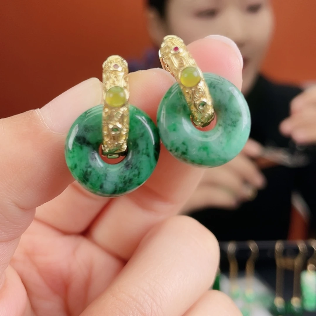 翡翠未镶嵌耳饰饰品