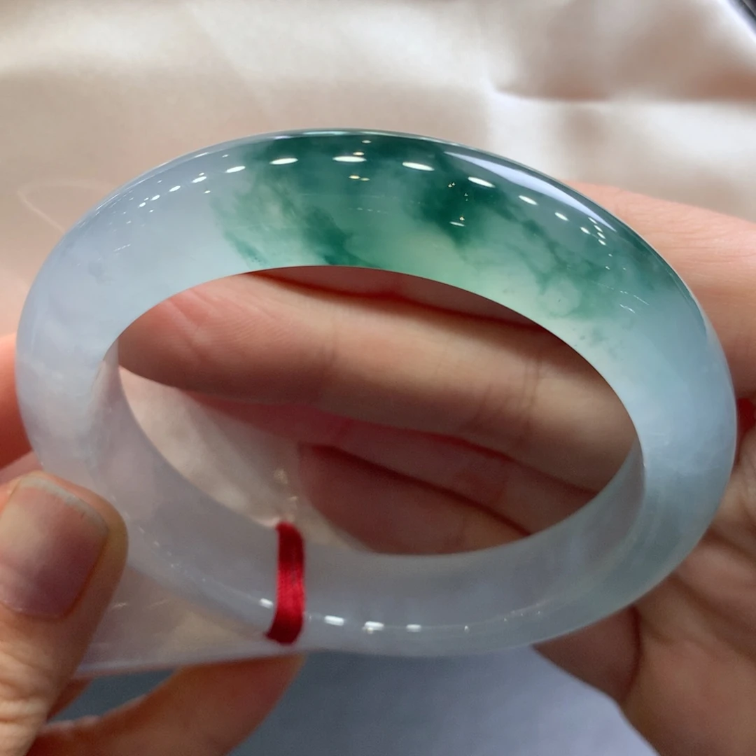 翡翠未镶嵌手镯57.4正圈