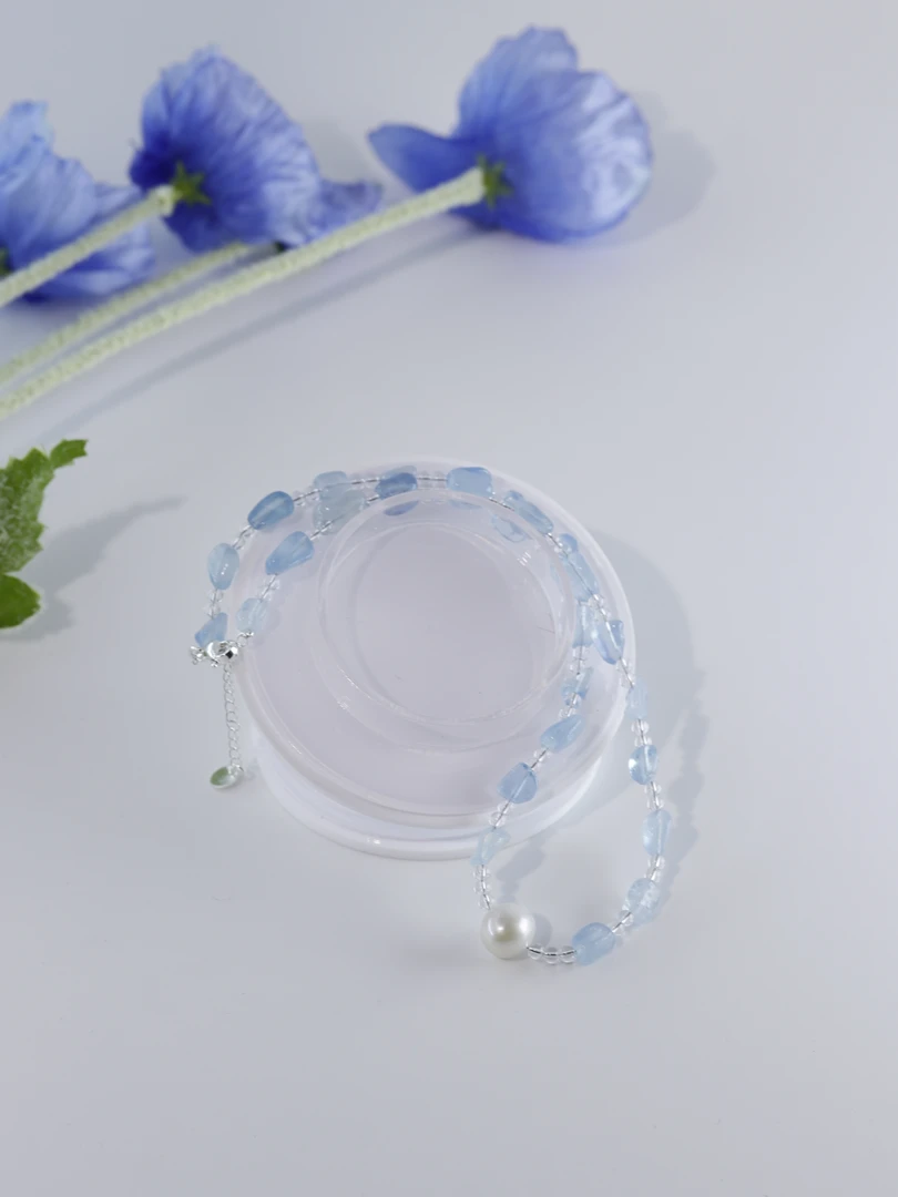 人间山茶 A15-1854 海蓝宝项链