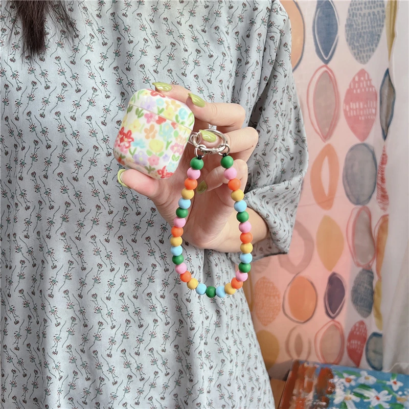 多巴胺彩色花便携防丢手链珠适用AirPods4代保护套23代苹果耳机壳