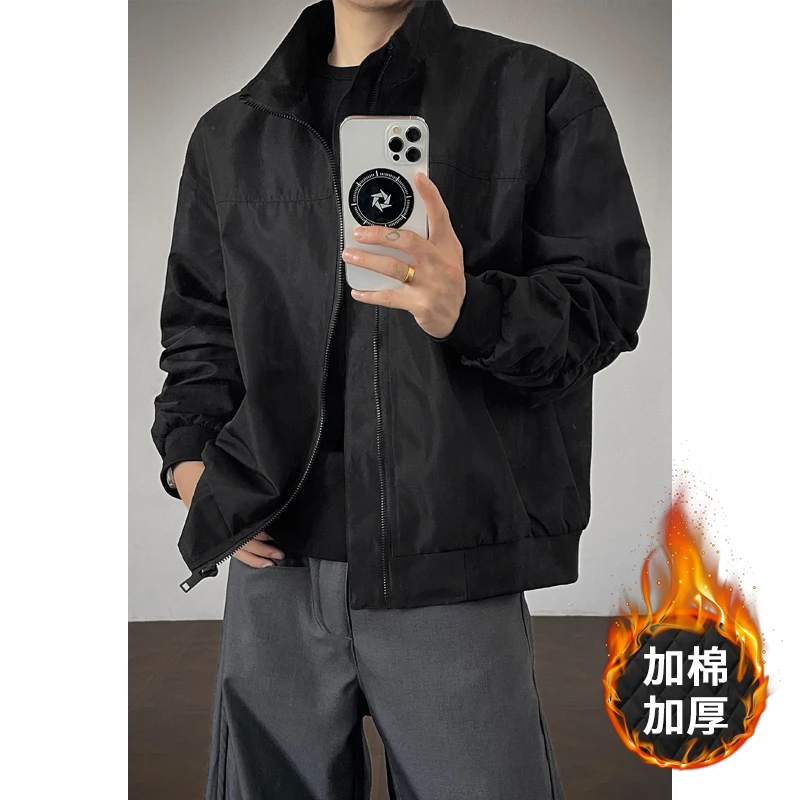 美式教练夹克棉服外套男女冬季潮牌立领三防工装加绒加厚保暖棉衣