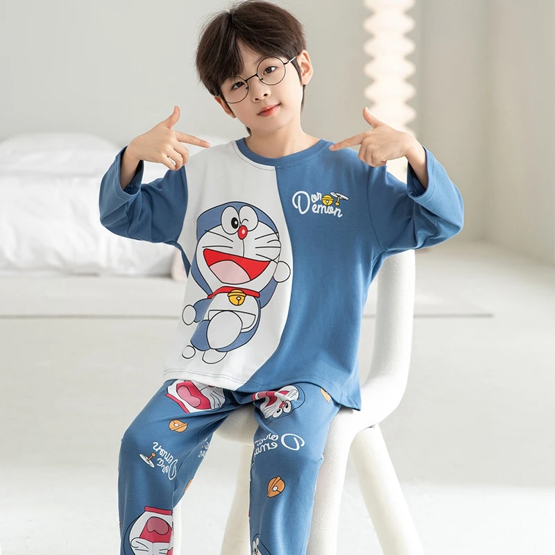 儿童睡衣2025新款男童春秋季纯棉长袖套装可外穿小男孩卡通家居服