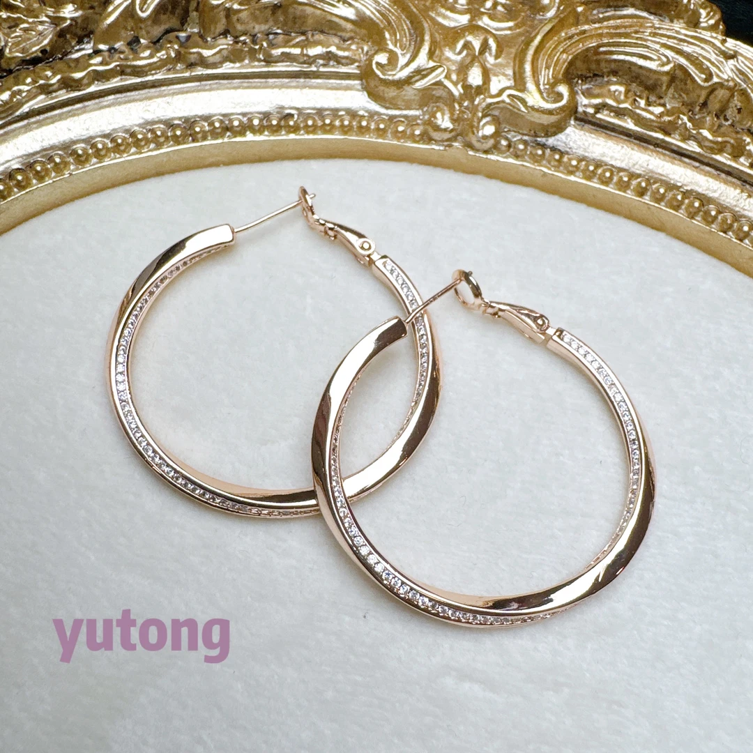 铜合金锆石耳饰 【雨桐高奢饰品】耳环CC00705