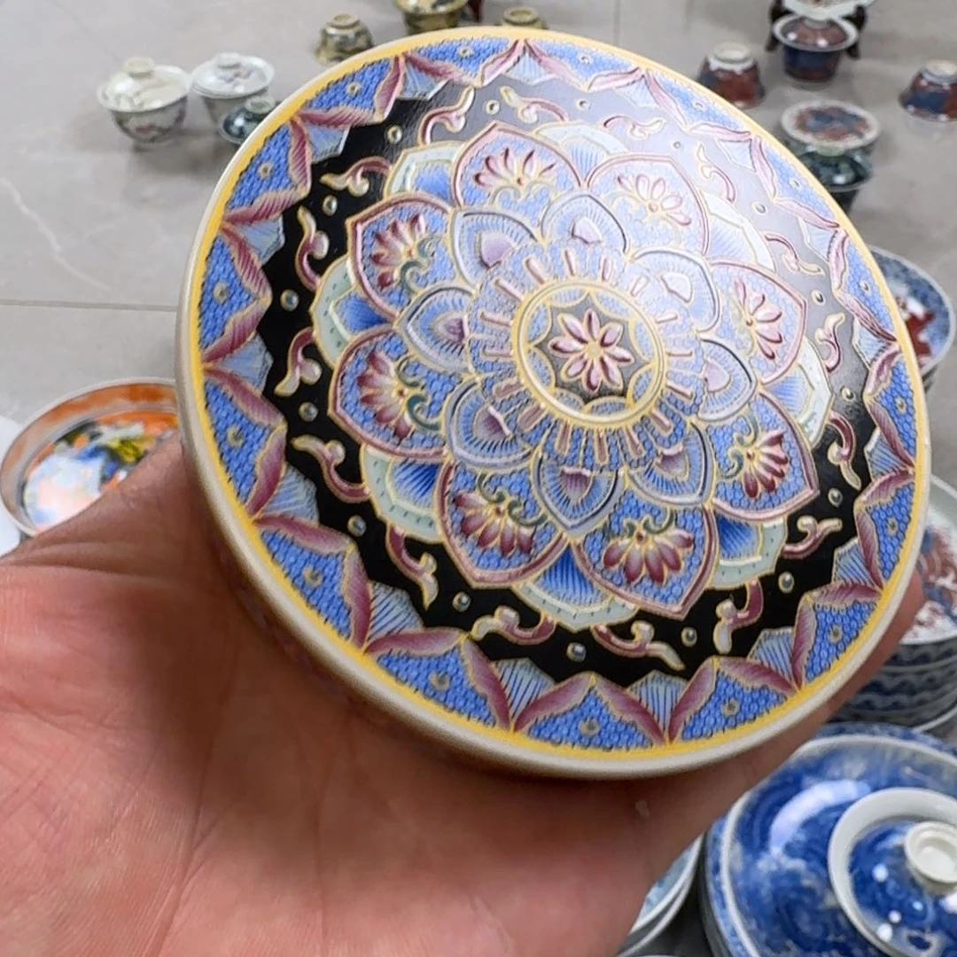 杯珐琅彩盖置景德镇