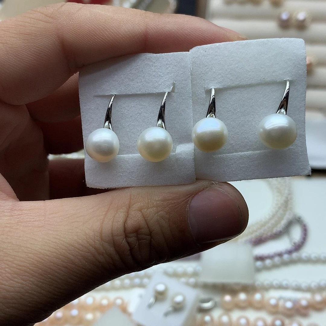 淡水珍珠8-9未镶嵌er48耳钉