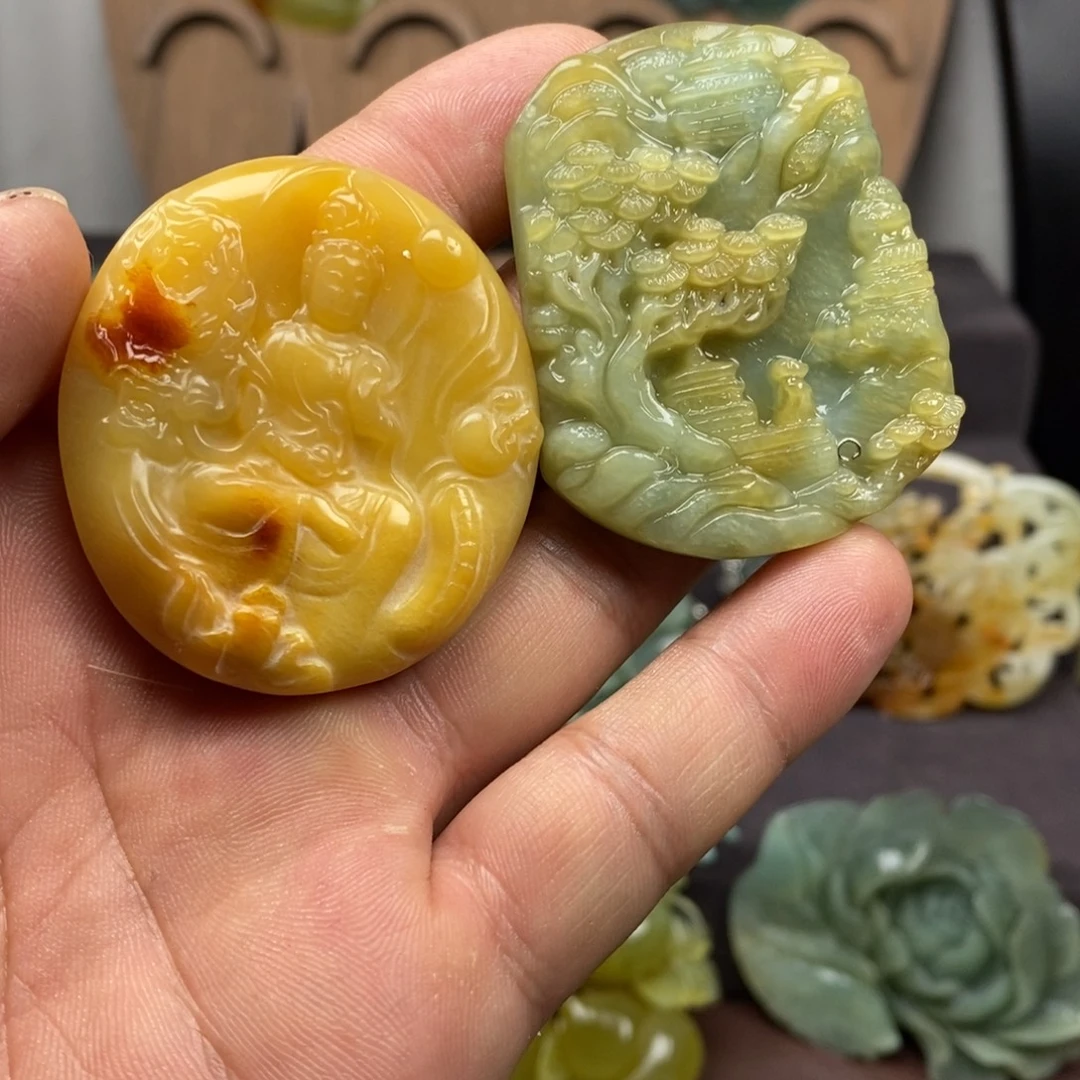 蛇纹石玉未镶嵌吊坠(不含链)