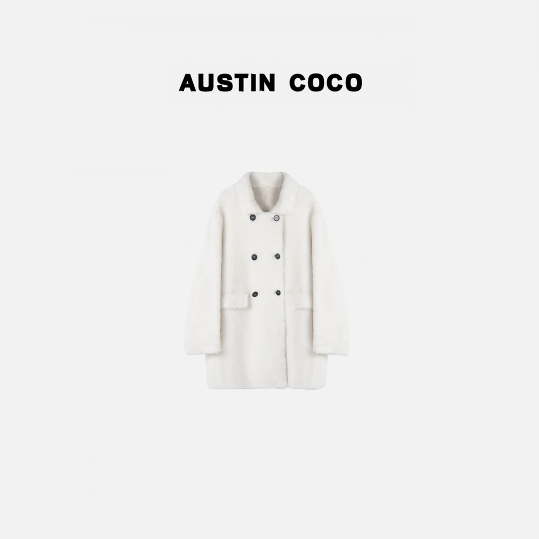 AUSTIN COCO中长款宽松休闲羊皮毛一体皮草女装外套P56605