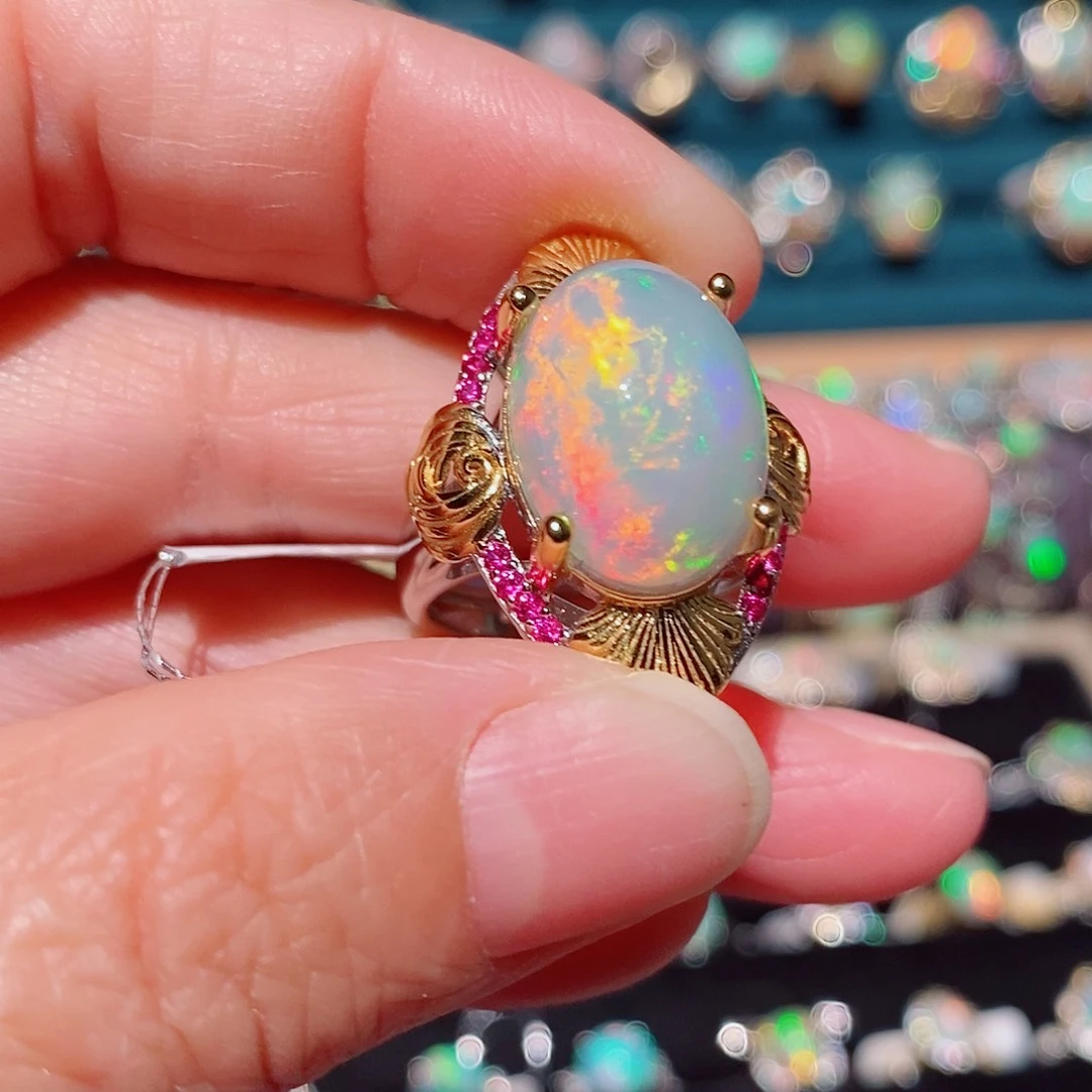 欧泊银S925镶嵌戒指