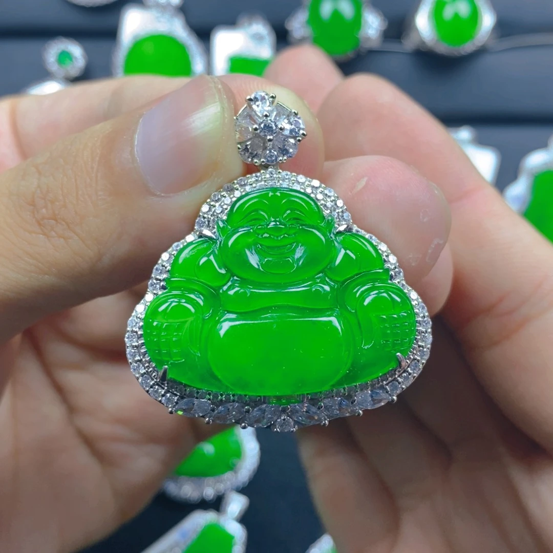翡翠银S925镶嵌颈饰777666666766