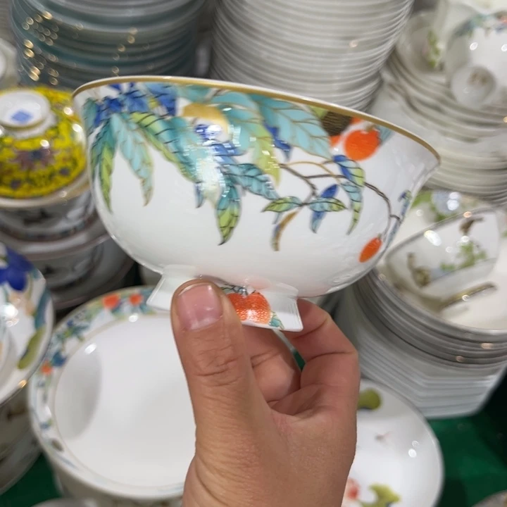 瓷片荔枝碗六个4.5寸