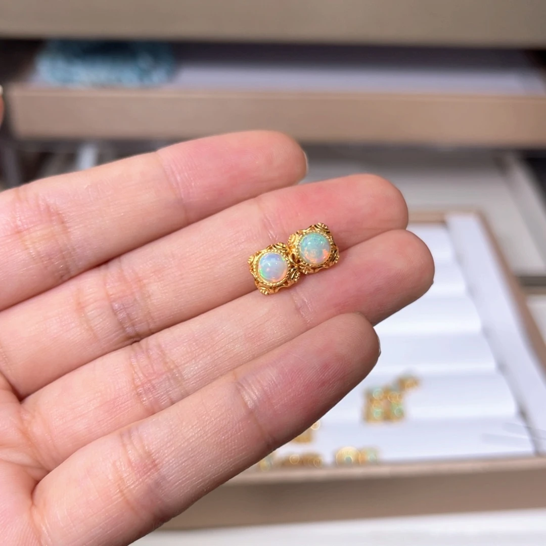 水晶手链银S925镶嵌欧泊020