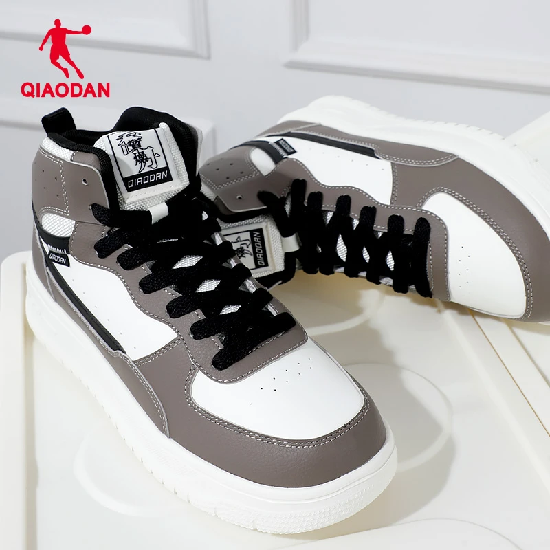 乔丹男鞋高帮板鞋休闲运动鞋秋冬季新款皮面防水男厚底减震跑步鞋