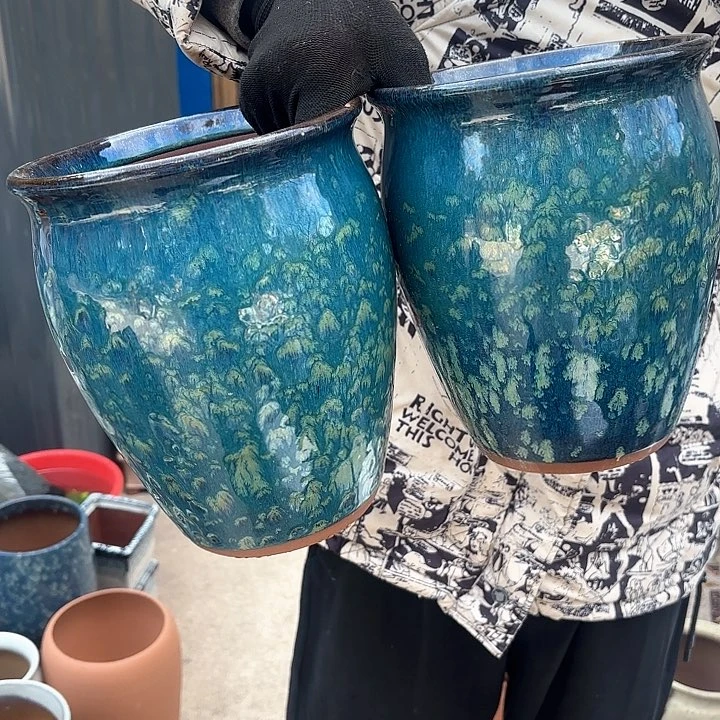 红陶雪花两个口径18高度22微瑕