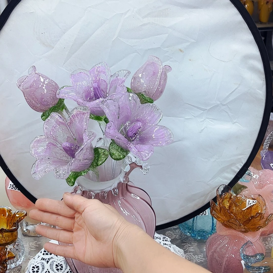 5朵夜光花 家悦琉璃工艺品
