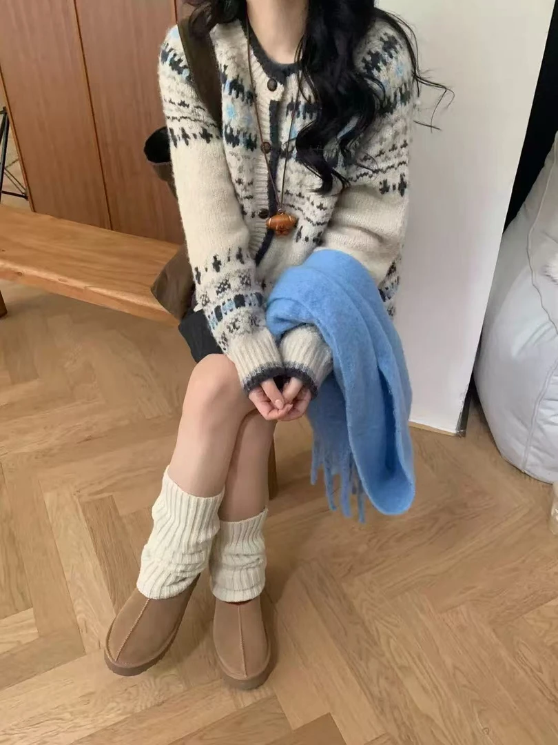 [64]编码小鹿精选费尔岛系列针织开衫甜美软糯针织开衫高级设计感