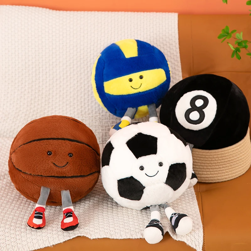 创意趣球篮球足球台球排球玩偶足球公仔生日礼物毛绒玩具儿童礼品