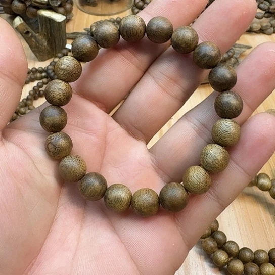 沉香碎屑沉香单圈圆珠1.0-6克