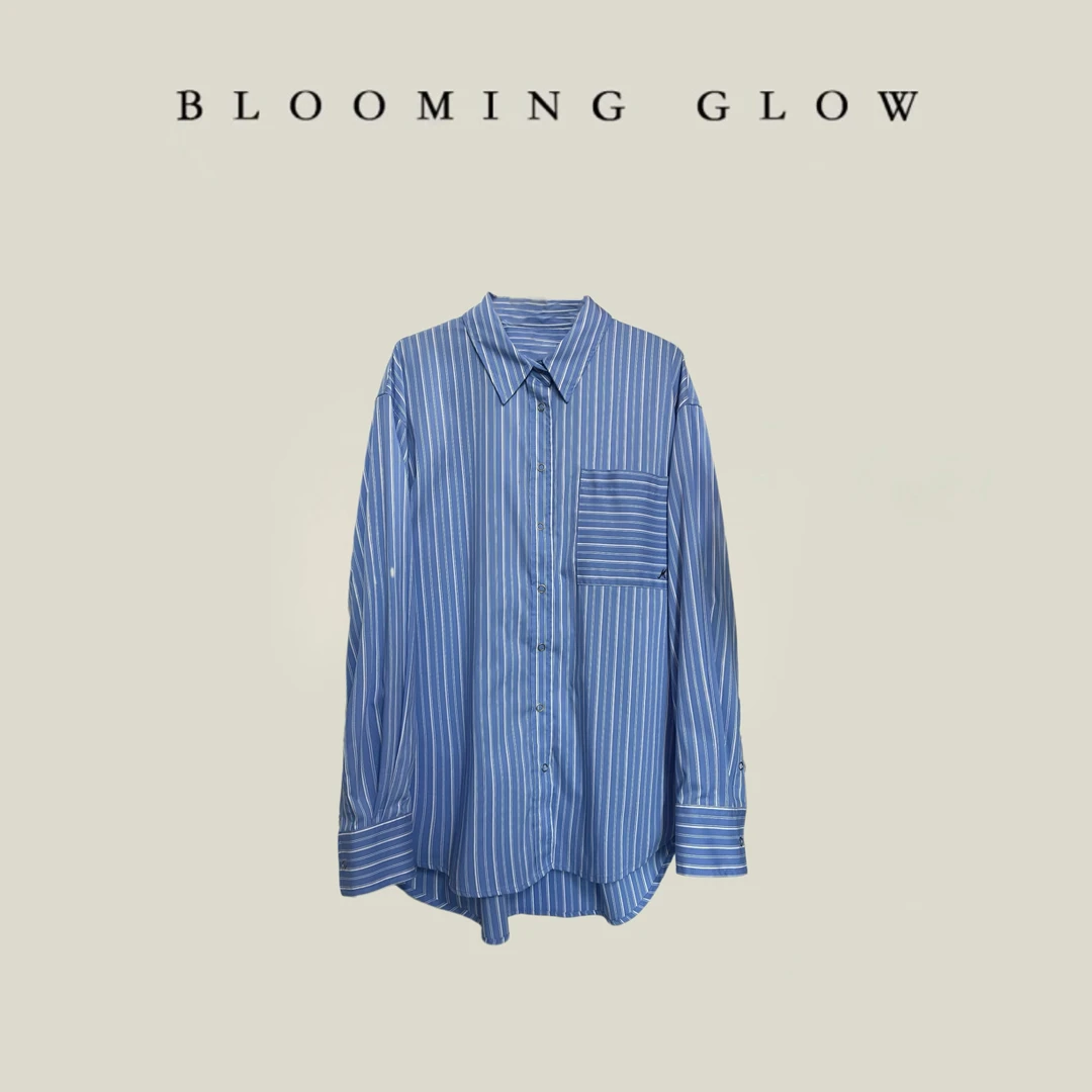 BLOOMING GLOW 水彩廓形男友衬衫男女同款你的吴彦祖衬衫可搭套装