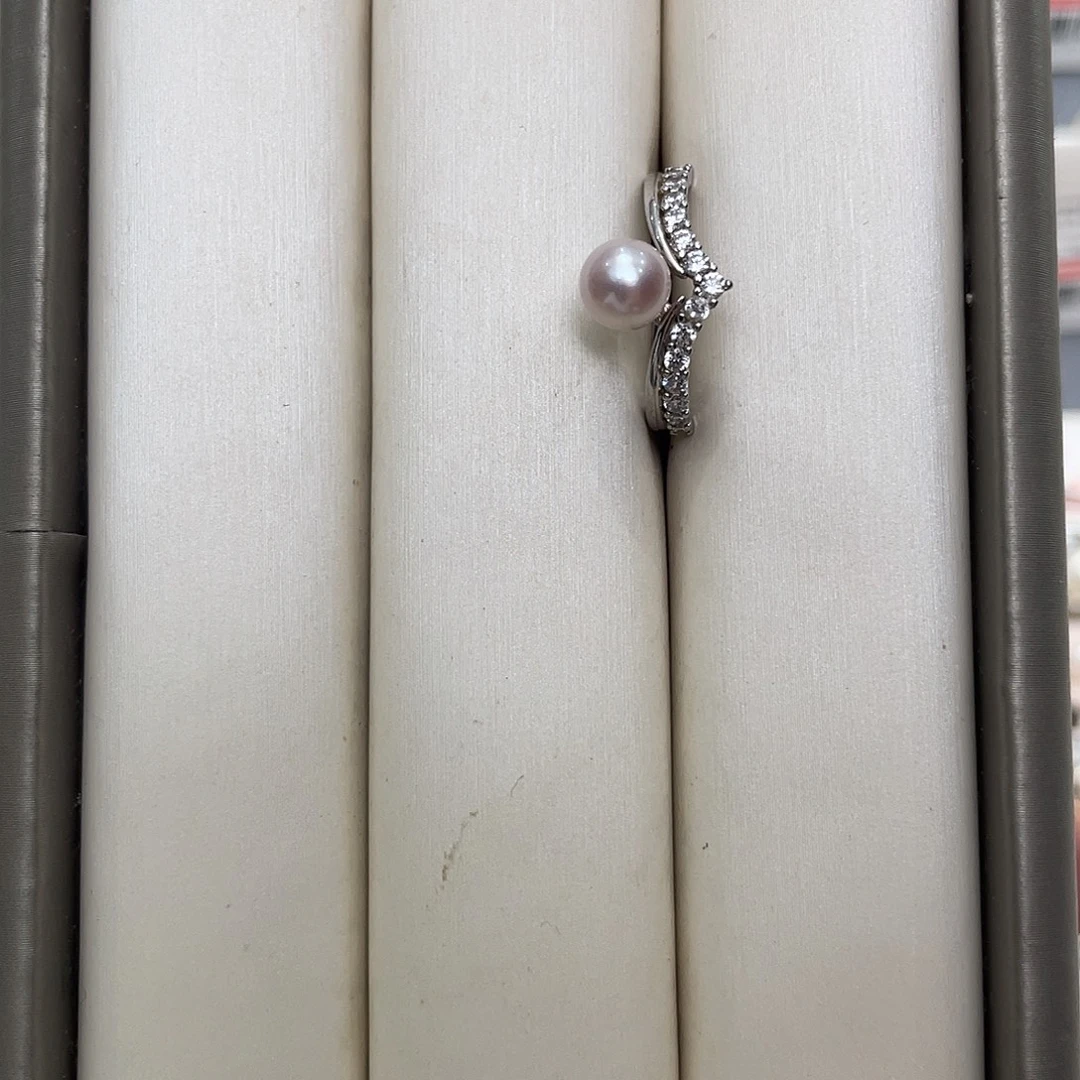 海水珍珠戒指银S925镶嵌