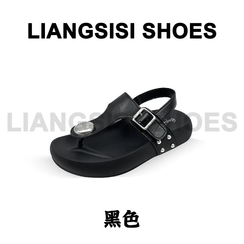 Y梁思思SHOES新款厚底夹趾复古沙滩凉鞋人字拖-601-1