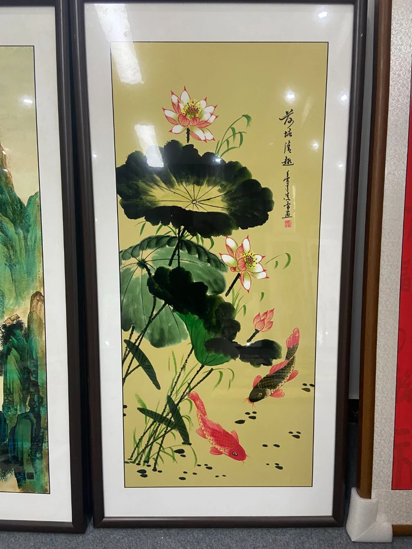 【源远流长】竖幅 样品处理 默认微瑕 中式微喷复刻装饰画实木框