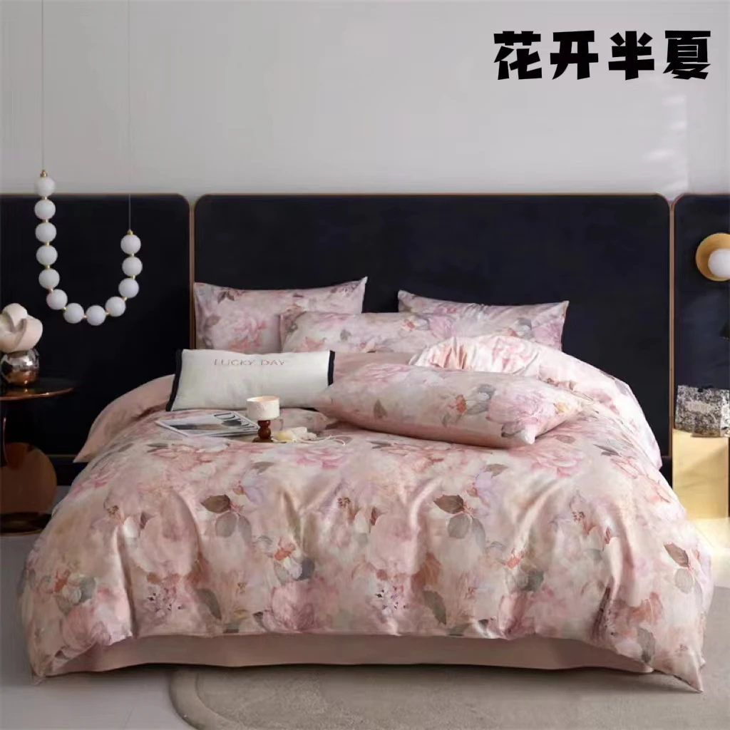 484 床上四件套全棉花开半夏