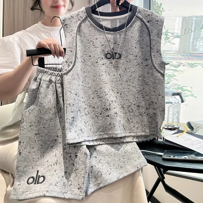 特大码300斤美式运动无袖背心两件套潮流百搭t恤休闲短裤套装