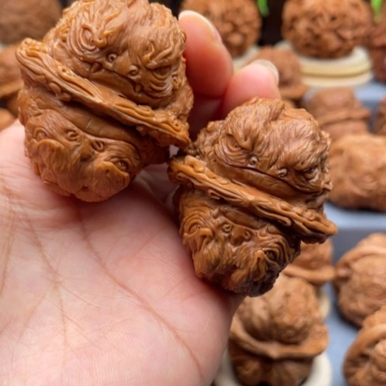 手串/手链核桃活***彩龙蝉金蝉蛤蟆头核桃雕刻