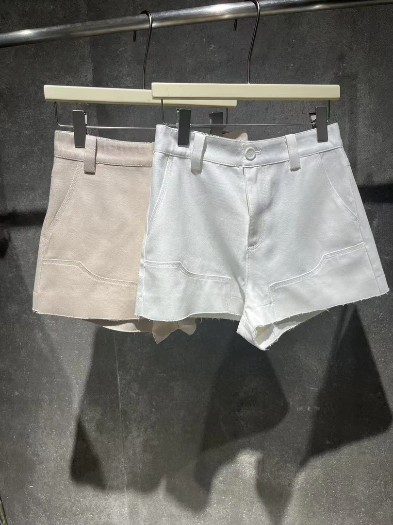 E特【Ann.G】B20306 美式高腰短裤女2024新款外穿a字辣妹高级短裤