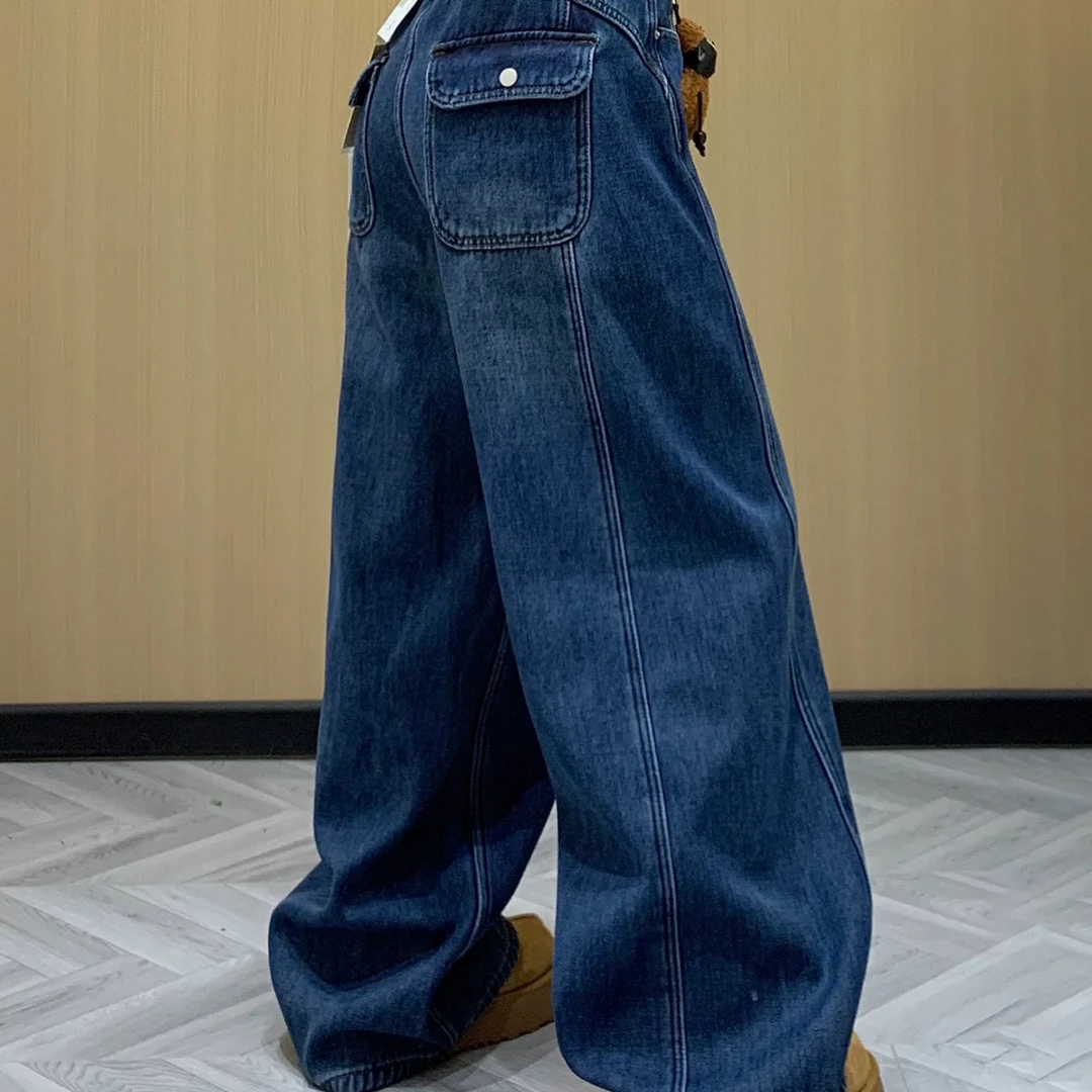 《秀秀精选》9351 加绒加厚弯刀牛仔裤