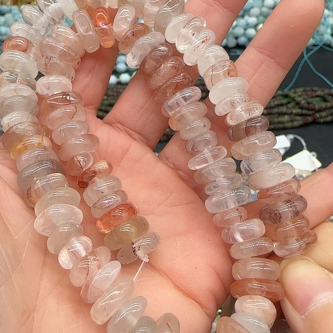 玛瑙/玉髓合金珠宝半成品飘花水晶10-12mm一条随形