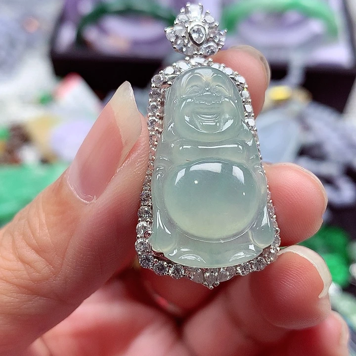 翡翠银S925镶嵌颈饰翡翠