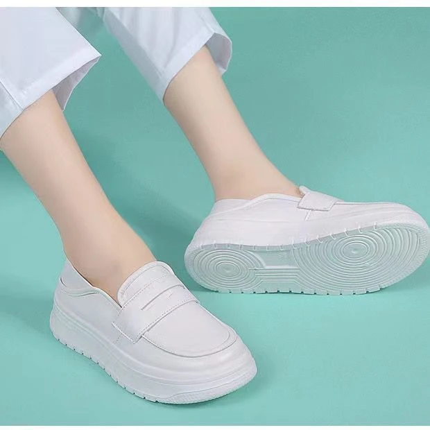 护士鞋女软底透气不累脚一脚蹬单鞋白色鞋子女款防滑小白鞋