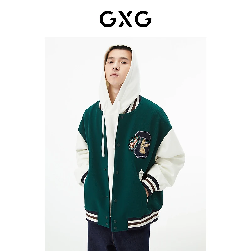 GXG男装 墨绿色棒球领夹克 秋季#GD1210949H
